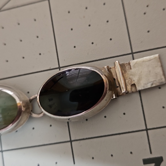 Vintage multi stone sterling bracelet - Picture 10 of 13